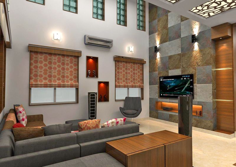 3D interior render of a living room produced from client drawings and references